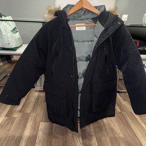 Zara Metallic Black Puffer Jacket